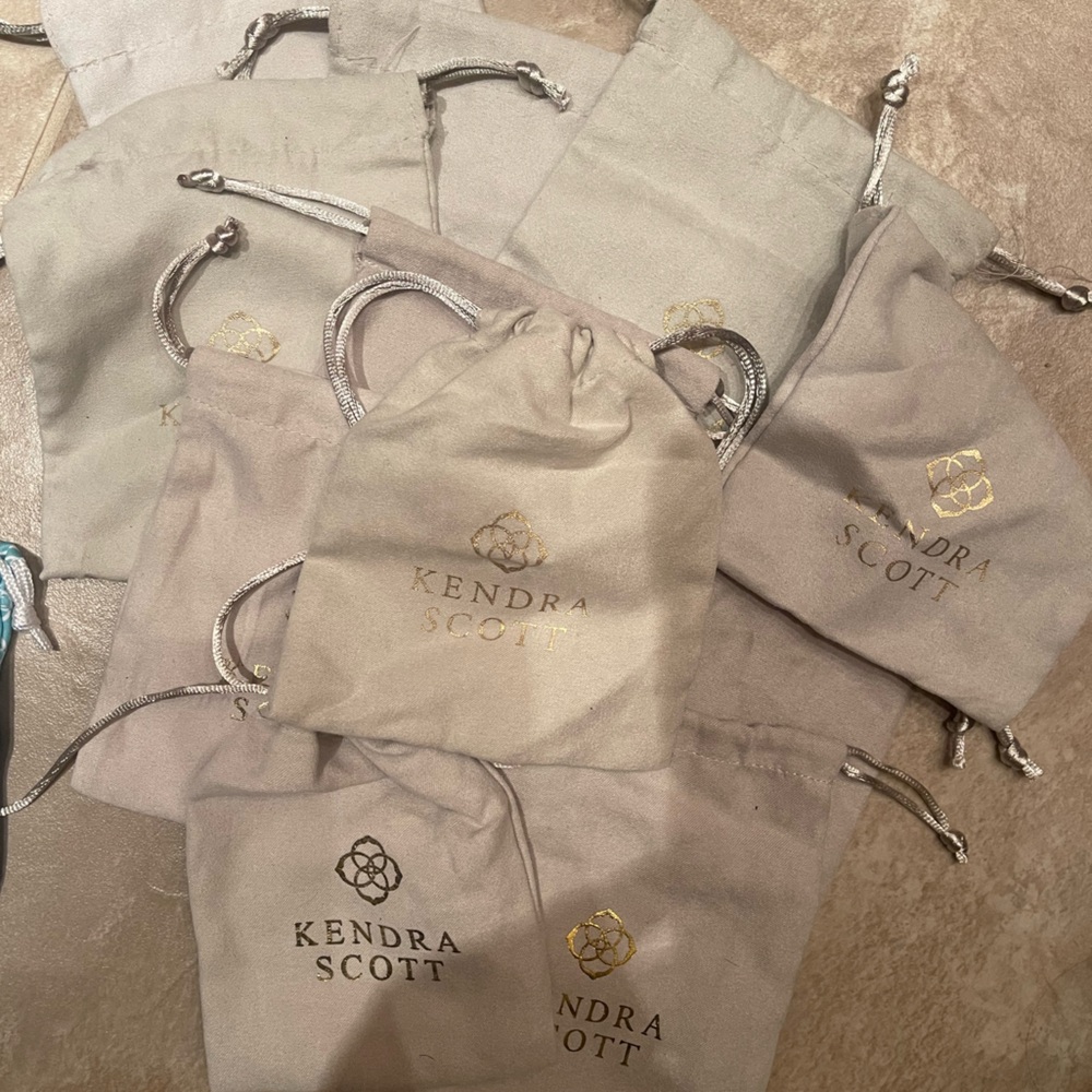 Kendra Scott Beige Pouches with Gold Logo